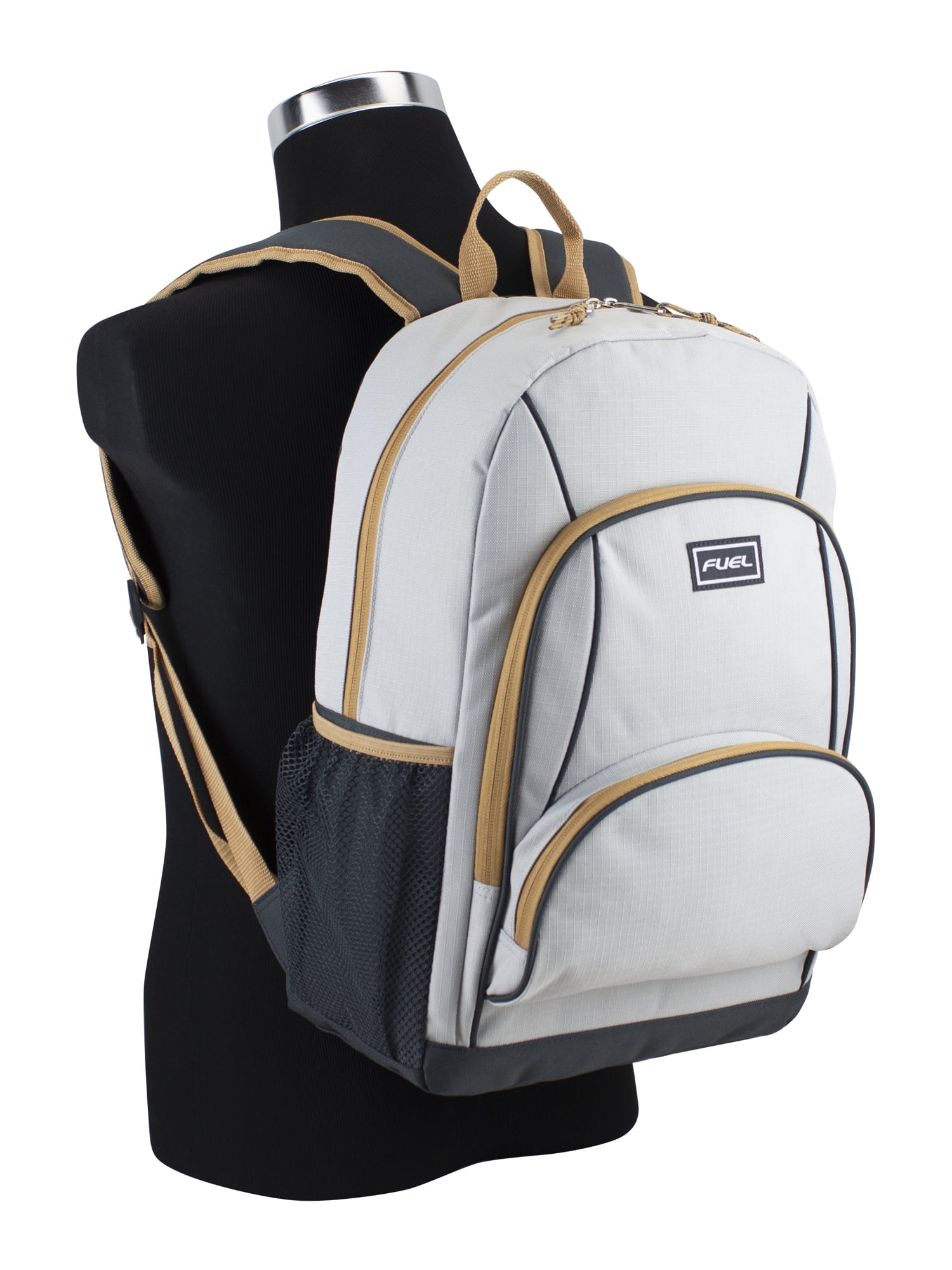 Fuel Unisex Triple Pocket Backpack, Khaki