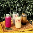 thumbnail image 6 of Reusable Glass Straws Set, 4-piece Drinking Staws with Cleaning Brush, 8" x 8 mm, Transparent Straws, Smoothie Straws for Milkshakes Tea Juice Wine, Dishwasher Safe, 6 of 8