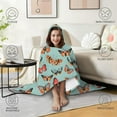 thumbnail image 4 of Wearable Blanket,Butterfly Colorful Wing Pattern Hooded Wearable Flannel Blanket for Adults & Teens,Winter Poncho Shawl Wrap Cape Cozy Anti-Pill,60"x80", 4 of 5