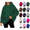thumbnail image 1 of Chandail en Molleton pour Femmes Chandails en Molleton à Capuche Unis Décontractés Manches Longues Chandail Tops Ndbuld Décontracté Noël Uni Col Rond Manches Longues Chandail Blouse Chandail en Molleton Vert 4TG, 1 of 8