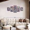 thumbnail image 2 of Elephant Stock Mandala Enchantment Wall Art - Horizontal Multi Panel Canvas - Living Room Wall Decor - Decor Elements Multi Panel - Blue And Beige Decor - 74" x 34", 2 of 8