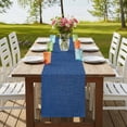 thumbnail image 3 of Navy Blue Table Runner 90 Inches Long, Vintage Country Monochrome Farmhouse Cotton Linen Table Runners Dresser Scarves, Decorative Fabric Tabletop Scarf Furniture Cover for Home Dinner Party 13"x90", 3 of 8