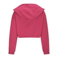 thumbnail image 5 of Women Hoodies Pink Zip Up Cropped Hoodie Womens Long Sleeve Tops Casual Womens Pullover Hoodie Warm Hoodie XL, 5 of 5