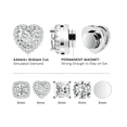 thumbnail image 3 of 5 pares Imán Falso Piercing Zirconia Malubero Plateado, 3 of 4
