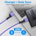 thumbnail image 3 of Type C Charger Fast Charging 18W Charger Adapter with USB C Cable 6FT Fast Charging Nylon Braided Type C Charger Cable for Samsung, Purple, 3 of 7