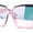 Black - Pink Mirror, variant on Womens Color Mirror Oversized Half Rim Shield Cat Eye Plastic Fashion Sunglasses Black - Blue Mirror