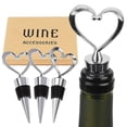 thumbnail image 2 of Tapón de vino con forma de corazón de metal de aleación de zinc, creativo, de silicona, dorado, se puede configurar, 2 of 5