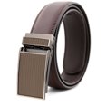 thumbnail image 1 of Amedeo Exclusive Men's Brown Auto Lock Buckle Brown Leather Belt, 1 of 1