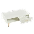 thumbnail image 2 of Rectangle Coffee Table with Drawer, Solid Wood Adjustable Legs, Modern Center Table for Living Room, White, 2 of 7
