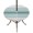 Teal green, variant on Round Outdoor Tablecloth with Umbrella Hole and Zipper, Grey Blue Stripes Tablecloth with Elastic Waterproof, Country Modern Gradient Lines Art Patio Table Covers for 45" - 54" Picnic Pool Tables