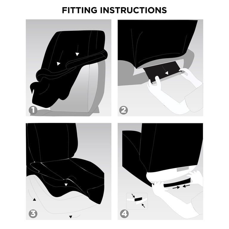 Auto Drive Black Leopard Faux Leather Seat Covers, 2-Pack photo 5