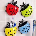 thumbnail image 2 of Toothbrush Holder Creative Shape Punch Free Wall-mounted Large Capacity Suction Cup Design Item Storage Lovely Animal Ladybird Shaped Toothpaste Holde, 2 of 5