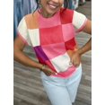 thumbnail image 3 of Jersey Saodimallsu de manga corta para mujer, color block, 3 of 6