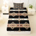 thumbnail image 3 of jejeloiu Ethnic Aztec Print Twin Sheets,Retro Boho Style Bedding For Boys,Black Brown,3pcs,1 Fitted Sheet and 1 Pillowcase, 3 of 6