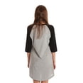 thumbnail image 3 of Just Love 100% Cotton Sleep Dress for Women Baseball Sleeve Nightshirt (Grey - I Heart Sleep, 3X), 3 of 3