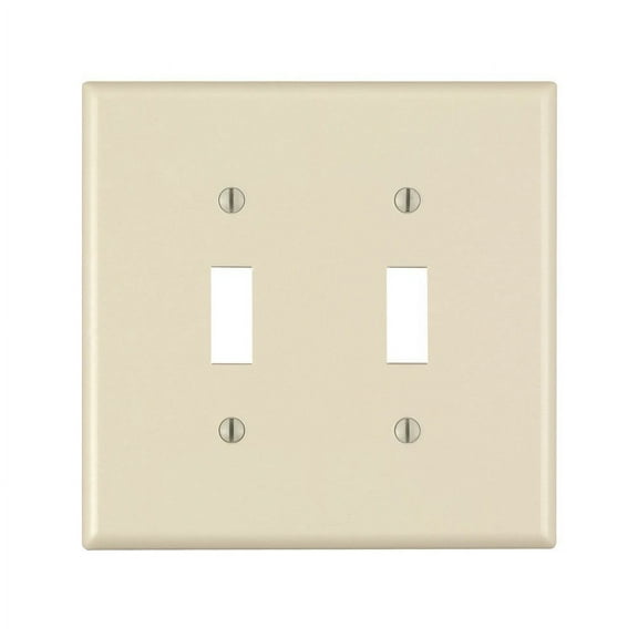 Leviton 80509-A Almond Midway Two Gang Toggle Light Switch Wall Plate