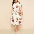 thumbnail image 2 of Ketyyh-chn99 Blouses pour Femmes Mode Chic Robe Soleil Robes pour Femmes Robe Droite Unie pour Vacances Robe à Enfiler Robe de Plage Blanc,2TG, 2 of 2