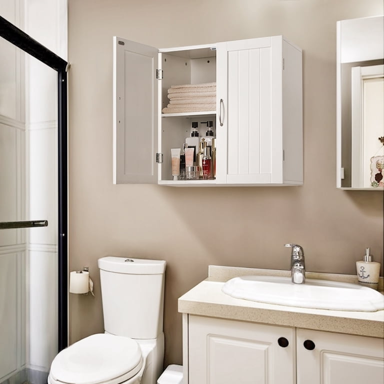 Yaheetech Wall Mount Cabinet with Adjustable Shelf, White photo 8