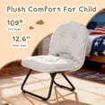 thumbnail image 6 of Beige PU Leather Folding Saucer Chair - Handbag-Style 8.5LBS for Home Camping, 6 of 7