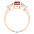 thumbnail image 4 of Clara Pucci 14K Rose Gold 2.82ct Garnet Three-Stone Ring for Women, 4 of 8