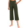 thumbnail image 3 of Pants for Women Wide Leg Yoga High Waist Capris Pants Loose Fitting Soft Sweatpants with Pockets, 3 of 10