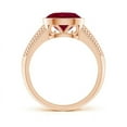 thumbnail image 2 of ANGARA Natural Vintage Inspired Bezel-Set Oval 2 ct Ruby Ring with Grooves in 14K Rose Gold for Women (Size-9x7mm) | July Birthstone, Birthday, Anniversary, Jewelry Gift for Women | Natural Ruby Ring, 2 of 8