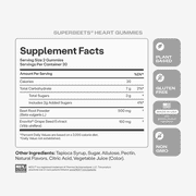 Humann SuperBeets Strawberry Heart Gummies - Beetroot & Grape Seed Extract, 60 Count