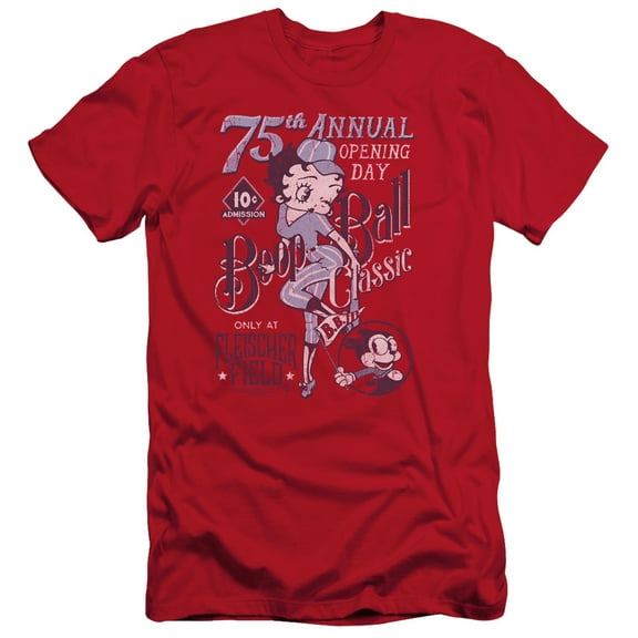 Betty Boop Boop Ball S/S Adult 30/1 T-Shirt Red