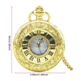 thumbnail image 3 of Vintage Pocket Watch, Roman Numeral Quartz piece, Classic Black Pocket Clock With Chain for Men Women Formal Events Collection, 3 of 7