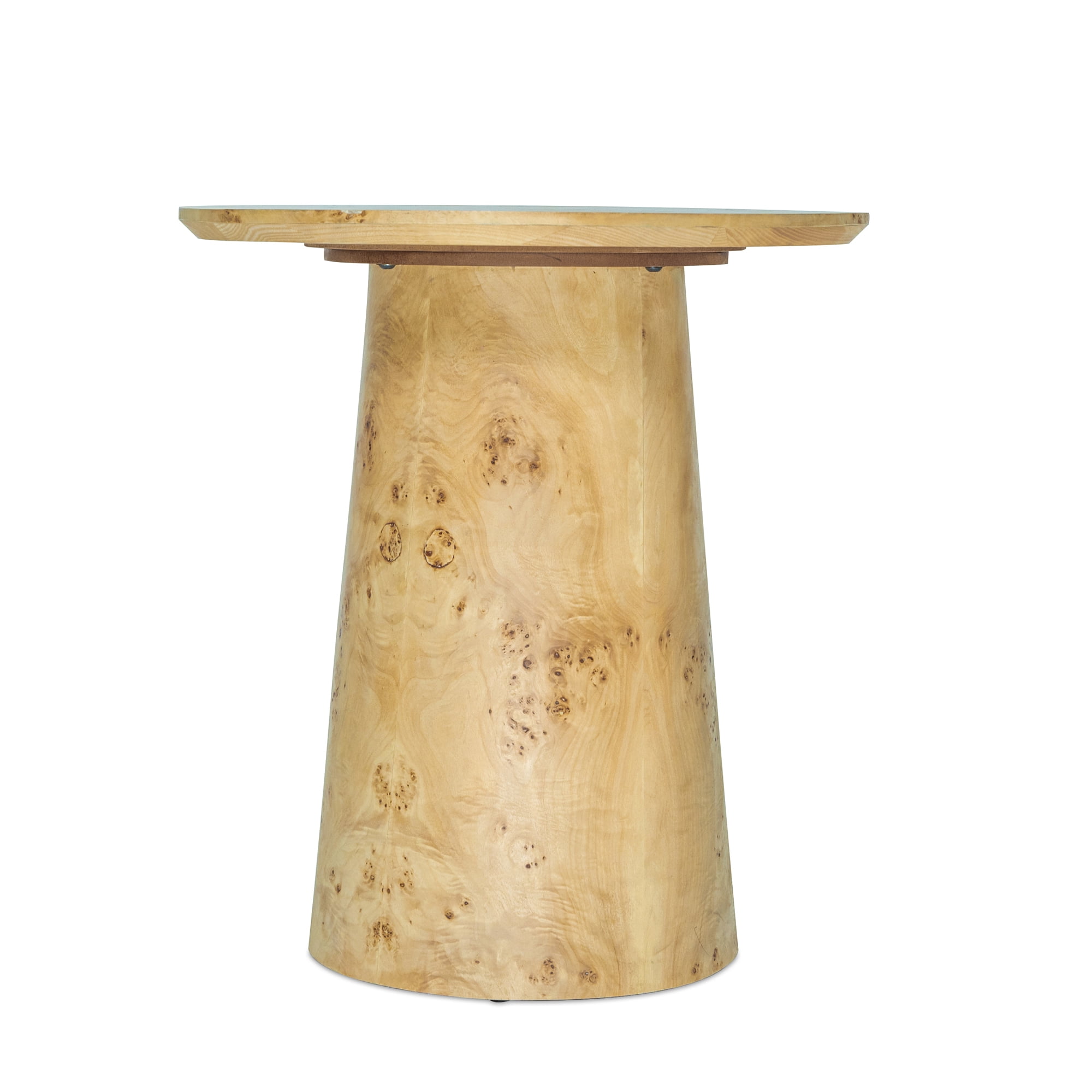 Ox Bay Gabriel Transitional Burl Wood Round Indoor Side Table