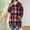 #11 Wine, variant on Byworldtasic Plus Size Jackets for Women Women's Long Flannel Plaid Shacket Jacket Oversized Button Down Coats Shirts with Pockets