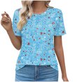thumbnail image 2 of Blouses for Women, Womens Round Neck Fashionable Casual Short Sleeved Spring/summer Top, 2 of 5