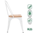 thumbnail image 2 of Set De 4 Sillas Tolix Con Asiento De Madera Para Comedor Interior Exterior blanco, 2 of 9