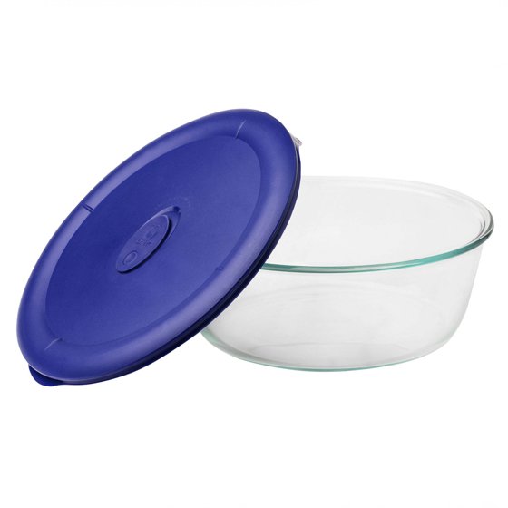Pyrex Pro 3Quart Round Storage Bowl with Blue Vented Lid