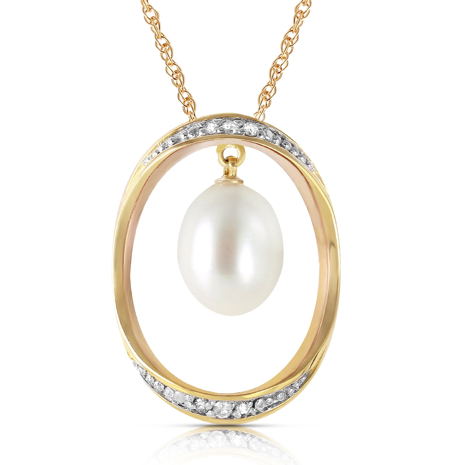 Galaxy Gold 14K Solid Gold 4.1 Carat Natural Diamond Pendant Necklace for Women - Yellow Gold Fine Jewelry
