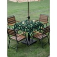 thumbnail image 3 of St. Patrick's Day Outdoor Tablecloth - 54x54 Inch Square Dining Table Cover, Dark Green Lucky Shamrock Leaves Spring Waterproof Outdoor Table Cloth with Umbrella Hole & Zipper for Picnic/Patio/Party, 3 of 7