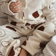 thumbnail image 2 of Xmarks Toddler Boys Girls Pajamas Kids Unisex  Long Sleeve Button-Down Sleepwea Pajama Pant Two-Piece Setr Cute Print Round Neck Top and Pant Kids Home Cardigan Clothes 12M-9T, 2 of 4