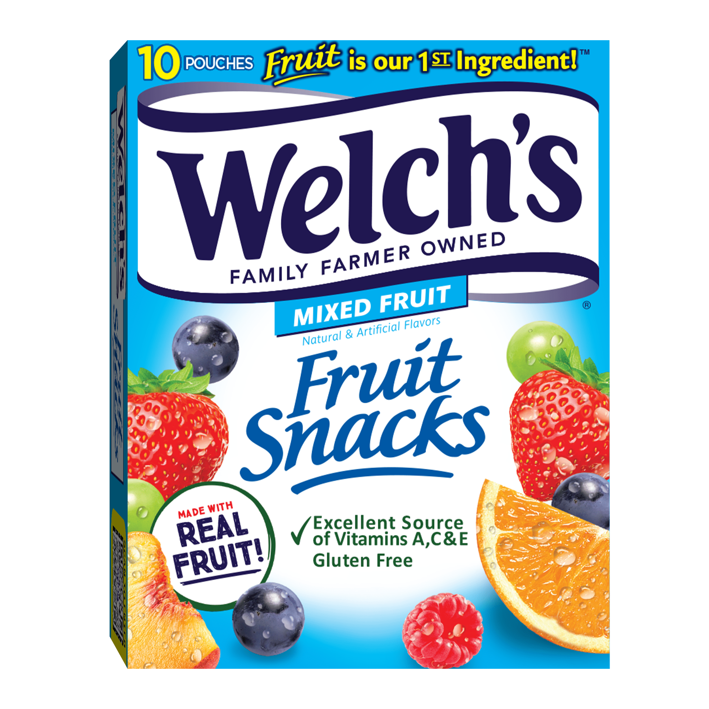 (8 pack) (8 pack) Welch's Fruit Snacks Gluten-Free Mixed Fruit Soft Fruit Snacks, .8 oz, 10 Count