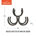 thumbnail image 4 of Foster & Rye Horseshoe 3 Bottle Countertop Wine Rack, Wine Bottle Holder, 4 of 6