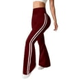 thumbnail image 2 of Women's Retro Wide Leg Side Striped Sports Pants Casual Loose Yoga Pants with Pockets, 2 of 5