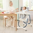 thumbnail image 2 of Costway Chaise Haute pour Bébés et Tout-Petits avec Roulettes Hauteur Réglable Repose-Pieds Bleu Marine, 2 of 9