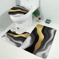 thumbnail image 2 of Black Marble Gold Wave Pattern Bathroom Rugs Sets 3 Piece,Toilet Cover Set,Absorbent Non Slip Bathroom Mats Sets with U-Shaped Contour Rug Toilet Rug Set, 2 of 5