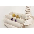 thumbnail image 2 of Spyglass Designs 14k Gold over Sterling Silver Amethyst Earrings Flower Shape Dangling Amethysts Post Studs For Adult Women, 2 of 5