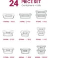 thumbnail image 2 of 24-Piece Glass Storage Containers with Lids - Airtight, Leak-Proof, Dishwasher Safe, Tupperware Glass Dishware Set with Lids, Food Storage Containers, Meal Prep Containers, Gray, 2 of 7