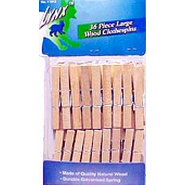 36CT LARGE WOOD CLOTHESPINS