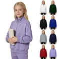 thumbnail image 6 of Girls Half Zip Pullover Sweatshirt Long Sleeve Workout Shirts Fall Clothes Boys Gilrs Mock Neck Athletic Tops Lightweight Fleece Quarter Zip Pullover Kids Teens Sportswear for Golf Yoga Tennis, 6 of 9