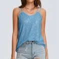 thumbnail image 5 of Luowei Sequin Tops for Women V Neck Tank Tops Sparkly Club Night Concert Outfits, Blue, S, 5 of 9