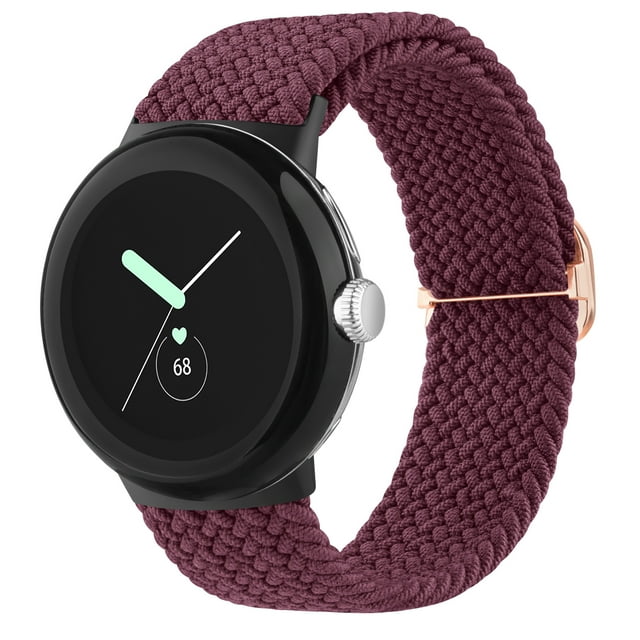 Braided Solo Loop For Google Pixel Watch 2 Band Elastic Nylon Wristband Bracelet For Pixel Watch Strap Smartwatch Accessories Burgundy For Pixel Watch