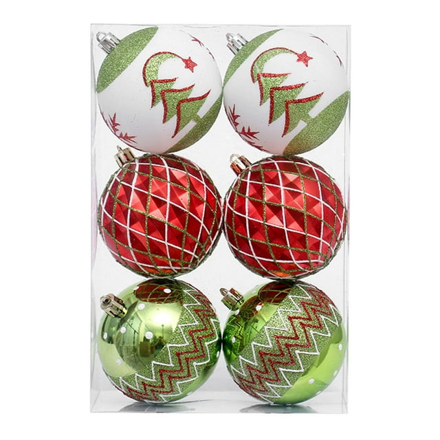 6 bolas navideñas colgantes reutilizables para decorar el de , ideal para compromisos, Acción de , aniversarios, fiestas. Rojo Verde Blanco
