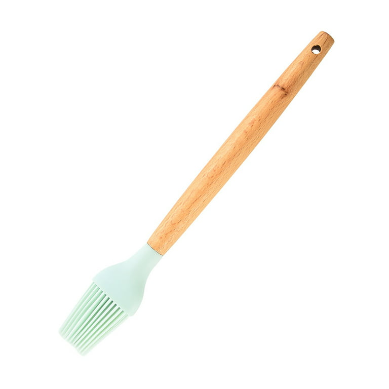 Silicone BBQ Brush Wooden Handle Pastry Brush Basting Brush Kitchen Tool  Cooking